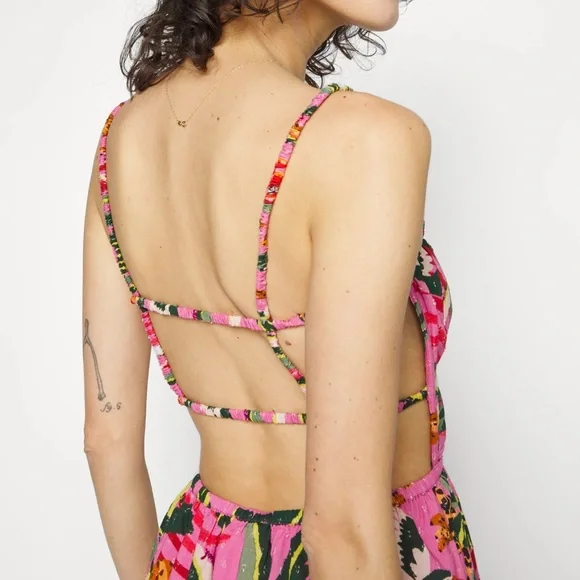 FARM Rio Pink Floral Midi Dress - Picture 5 of 10